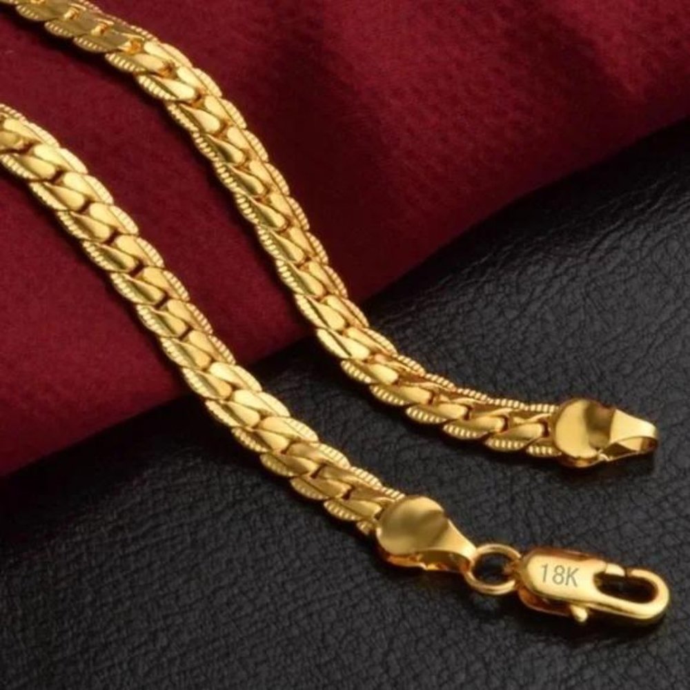“20”NEW 18K GOLD SNAKE NECKLACE - Picture 2 of 3